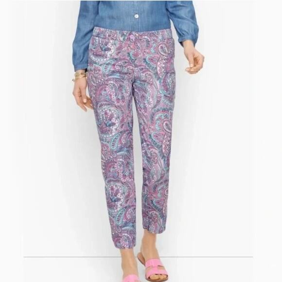 Talbots Women's Perfect Crop Pants Paisley Size 14 - Picture 11 of 11